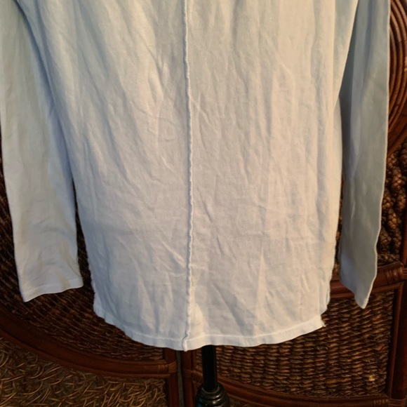 NWOT FREE PEOPLE WE THE FREE XS OVERSIZED TEE LIGHT BLUE LONG SLEEVES T-SHIRT - Picture 8 of 9
